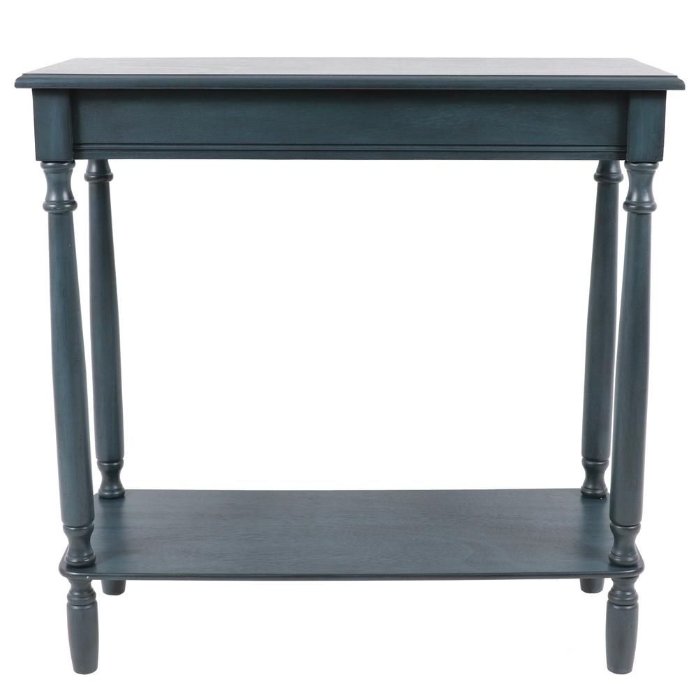 console navy antique simplify table rectangle shelves wood sahara therapy decor hover zoom