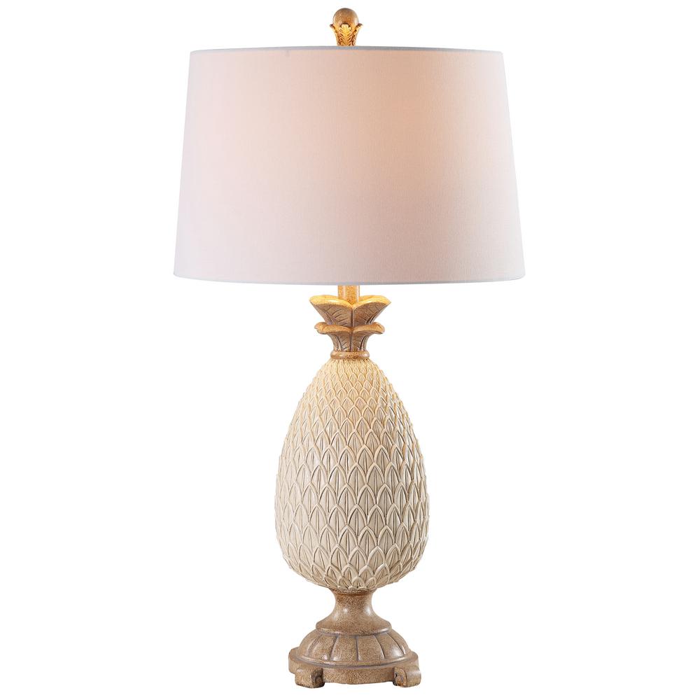 brown and cream lamps