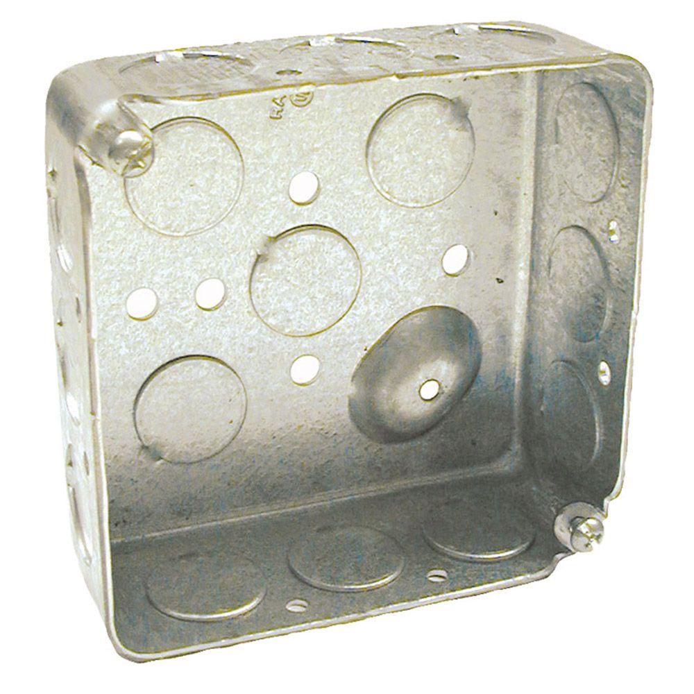 RACO 4 in. Drawn Square Electrical Box, Raised Ground8190 The Home Depot