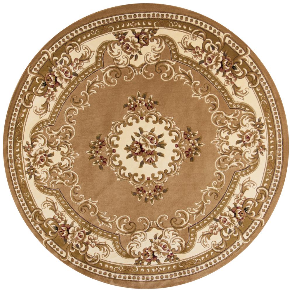 MILLERTON HOME Traditional Morrocan Beige/Ivory 8 Ft. X 8 Ft. Round ...