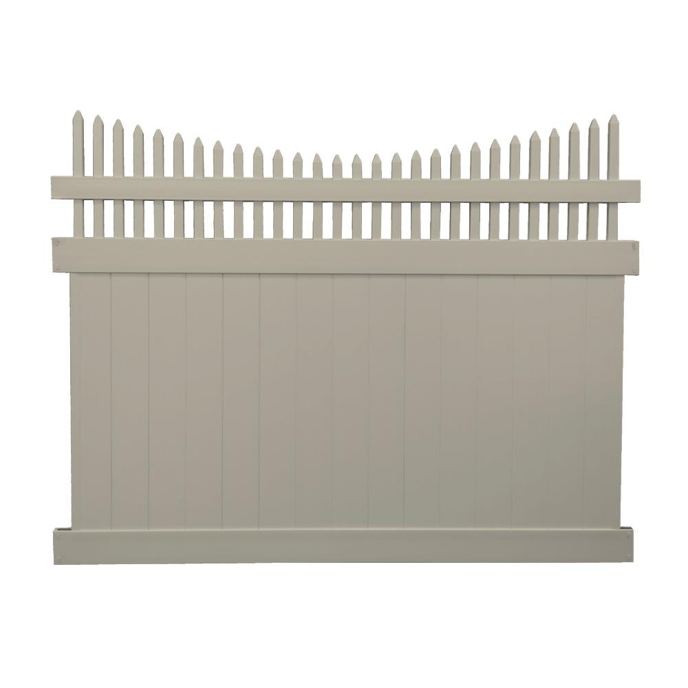 Weatherables Halifax 6 ft. H x 8 ft. W Khaki Vinyl Privacy Fence Panel
