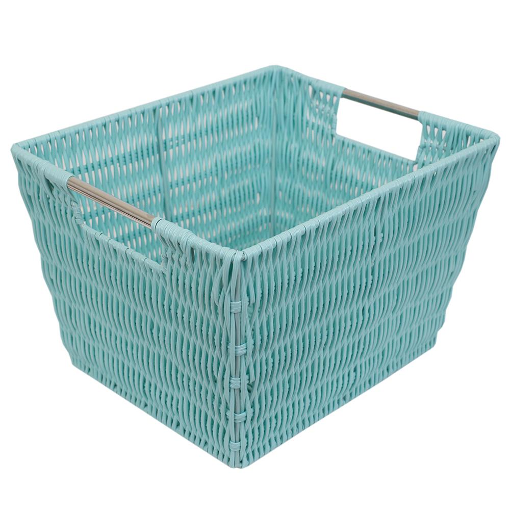 Home Basics Intricate Decorative Weave 10 In X 8 Turquoise Intricate Decorative Weave 10 In X 8 Turquoise Basket