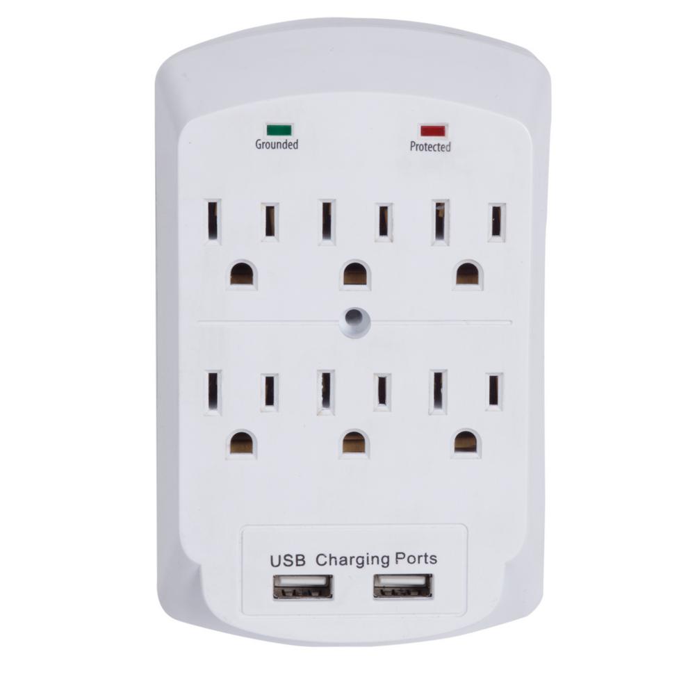 GE 6-Outlet Grounded Adapter-Spaced Tap-50759 - The Home Depot GE 6-Outlet Grounded Adapter-Spaced Tap-50759 - The Home Depot