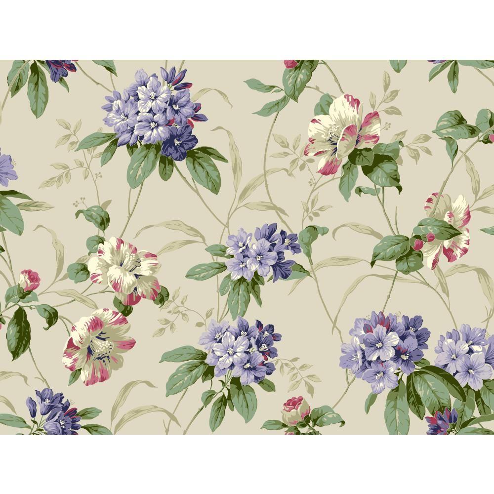 York Wallcoverings Casabella II Rhododendron Floral Wallpaper-BA4542