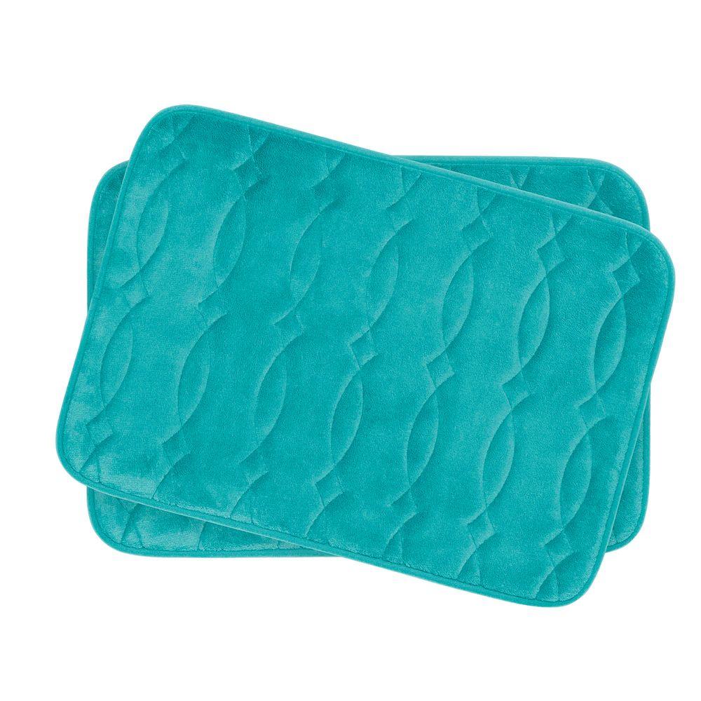 Grecian Turquoise 17 in. x 24 in. Memory Foam 2Piece