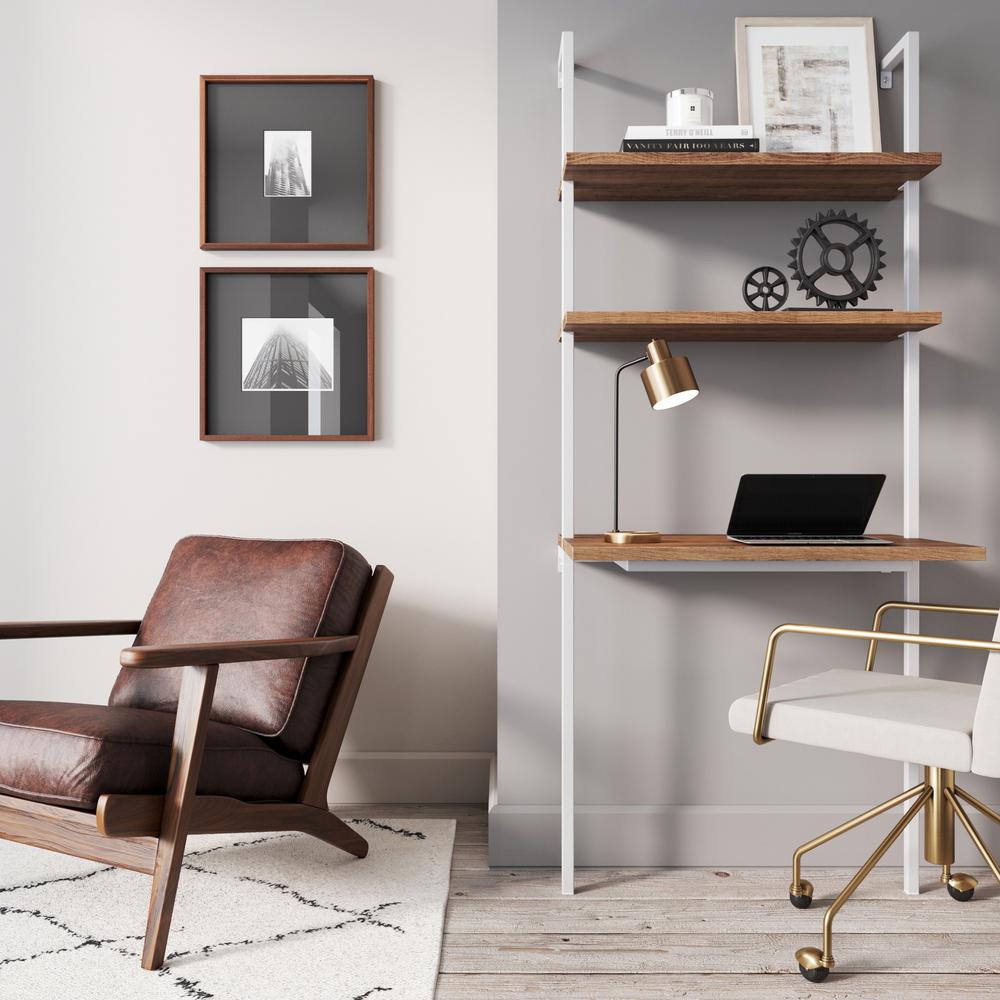 Nathan James Theo Rustic Oak And White 2 Shelf Wall Mount Ladder Writing Desk Table Small Computer Bookcase 55502 The Home Depot - Wall Mounted Desk Shelf Nathan James Theo Rustic Oak And White 2 Shelf Wall Mount Ladder Writing Desk Table Small Computer Bookcase 55502 The Home Depot - Wall Mounted Desk Shelf
