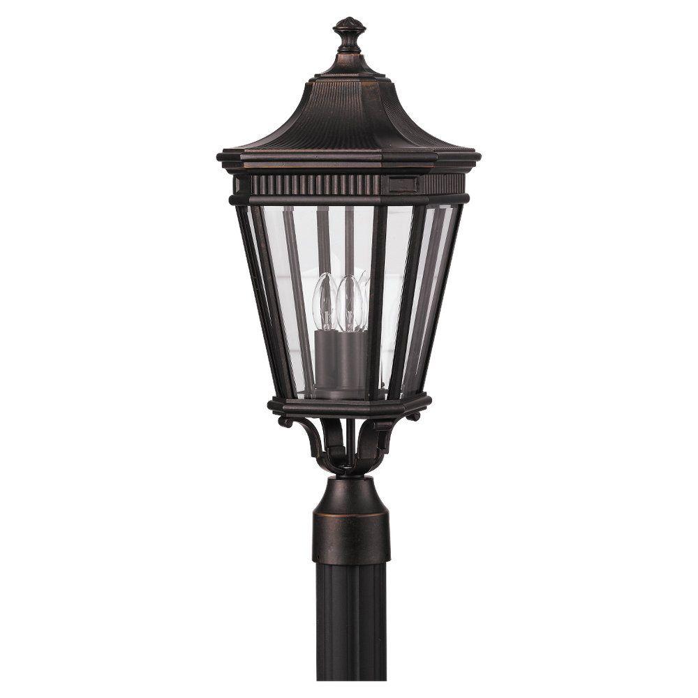 Feiss Cotswold Lane 3-Light Grecian Bronze Outdoor Post Light by Feiss