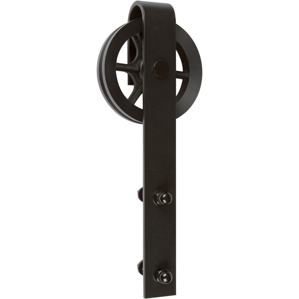 Delaney 5000 Series 6 ft. Black Wagon Wheel Style Rollers Barn Door