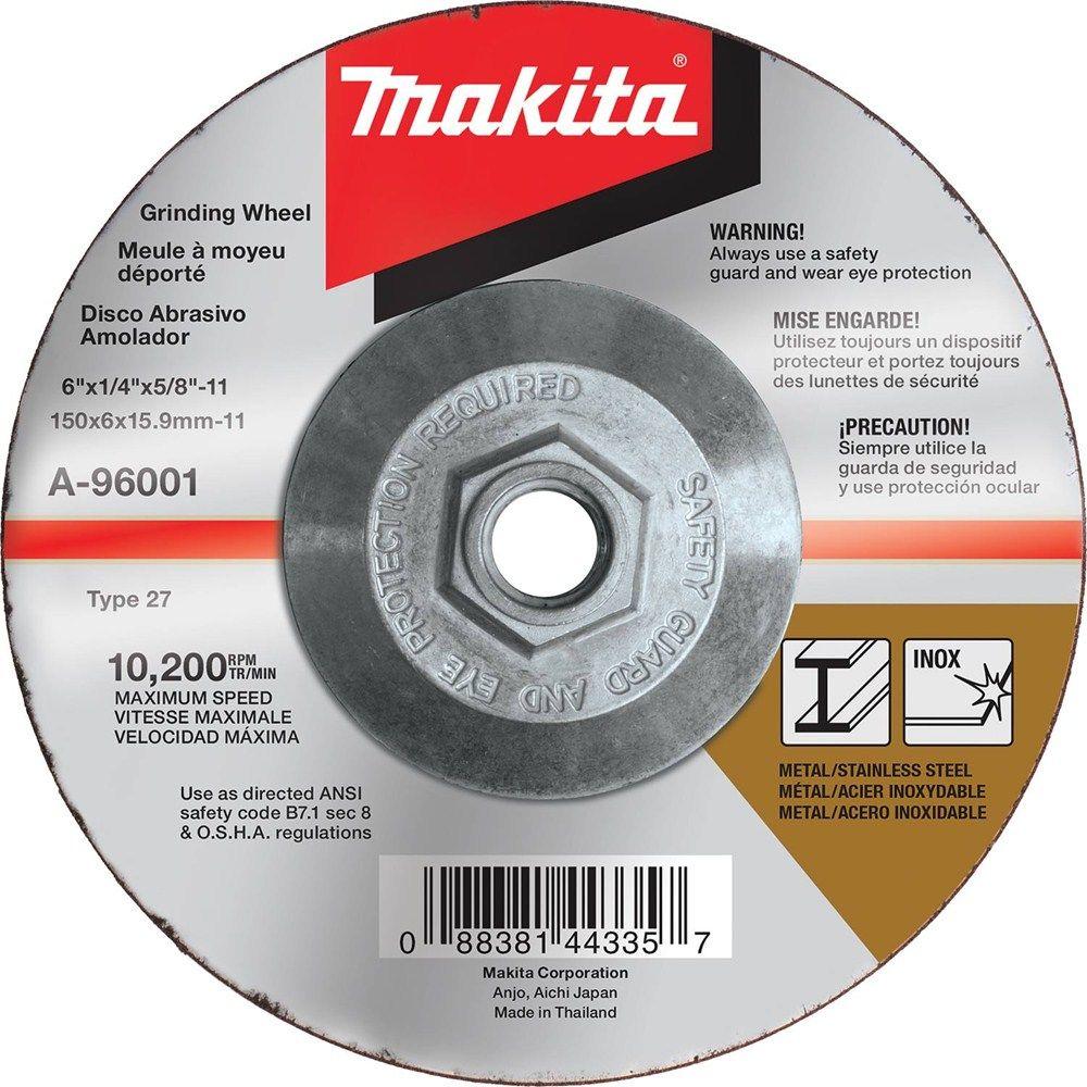 Makita 6 in. x 1/4 in. x 5/8 in. 36Grit INOX Grinding WheelA96001