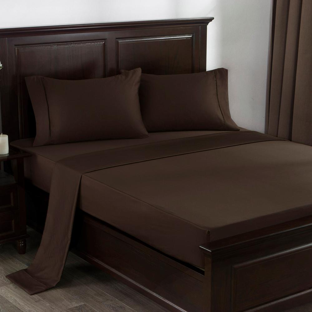 Puredown 300 Thread Count 100 Cotton Satin Weave 4 Piece Bed Sheet Puredown 300 Thread Count 100 Cotton Satin Weave 4 Piece Bed Sheet Set King