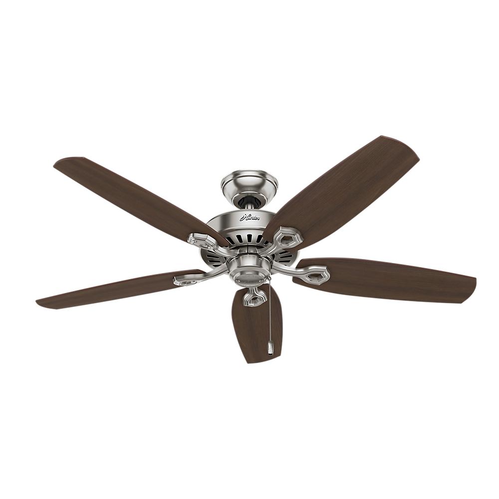 Hunter Builder Elite 52 In Indoor Brushed Nickel Ceiling Fan Bundled With Handheld Remote Control