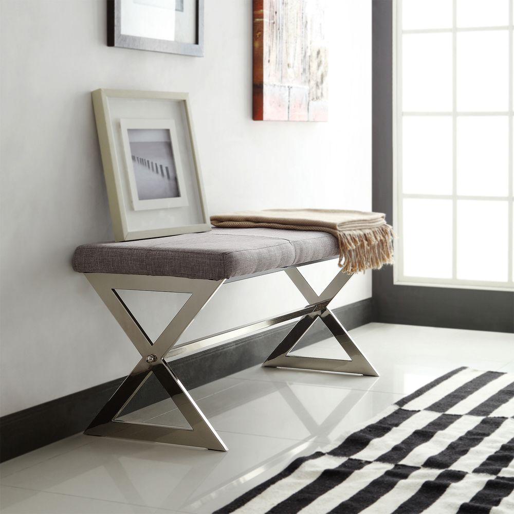 Grey X Bench Bedroom Benches Furniture The Richardson Grey Bench