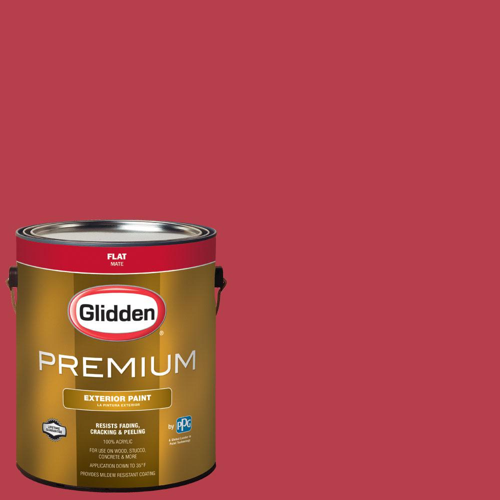 Glidden Premium 1 gal. BB186A St. Louis Cardinals Red Flat Exterior