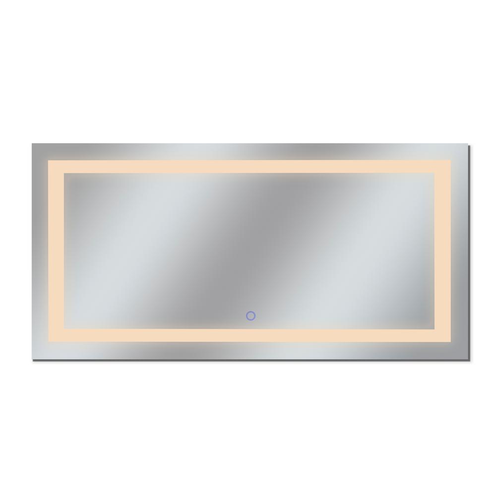 Dyconn Edison Tri Color 72 In X 38 Single Led Wall Mounted Backlit Bathroom Mirror