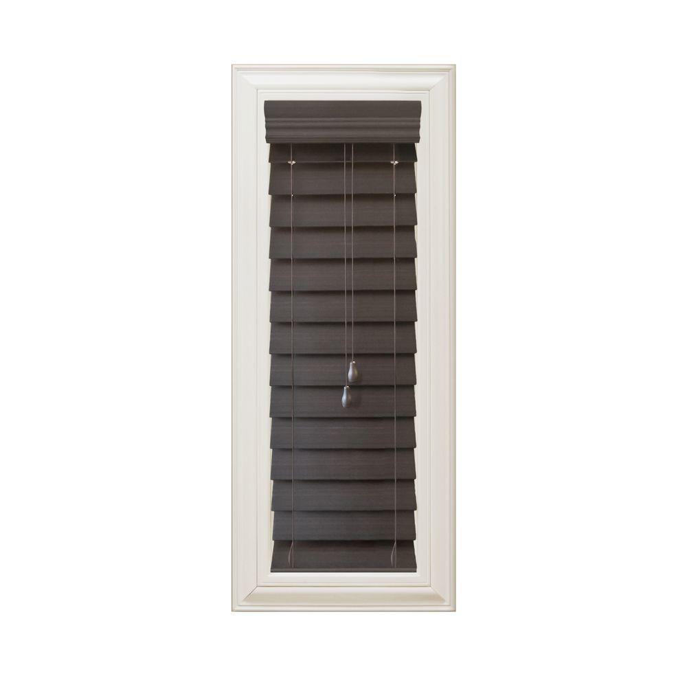 Home Decorators Collection Espresso 2 12 In Premium Faux Wood Blind 10 In W X 48 In L 7966