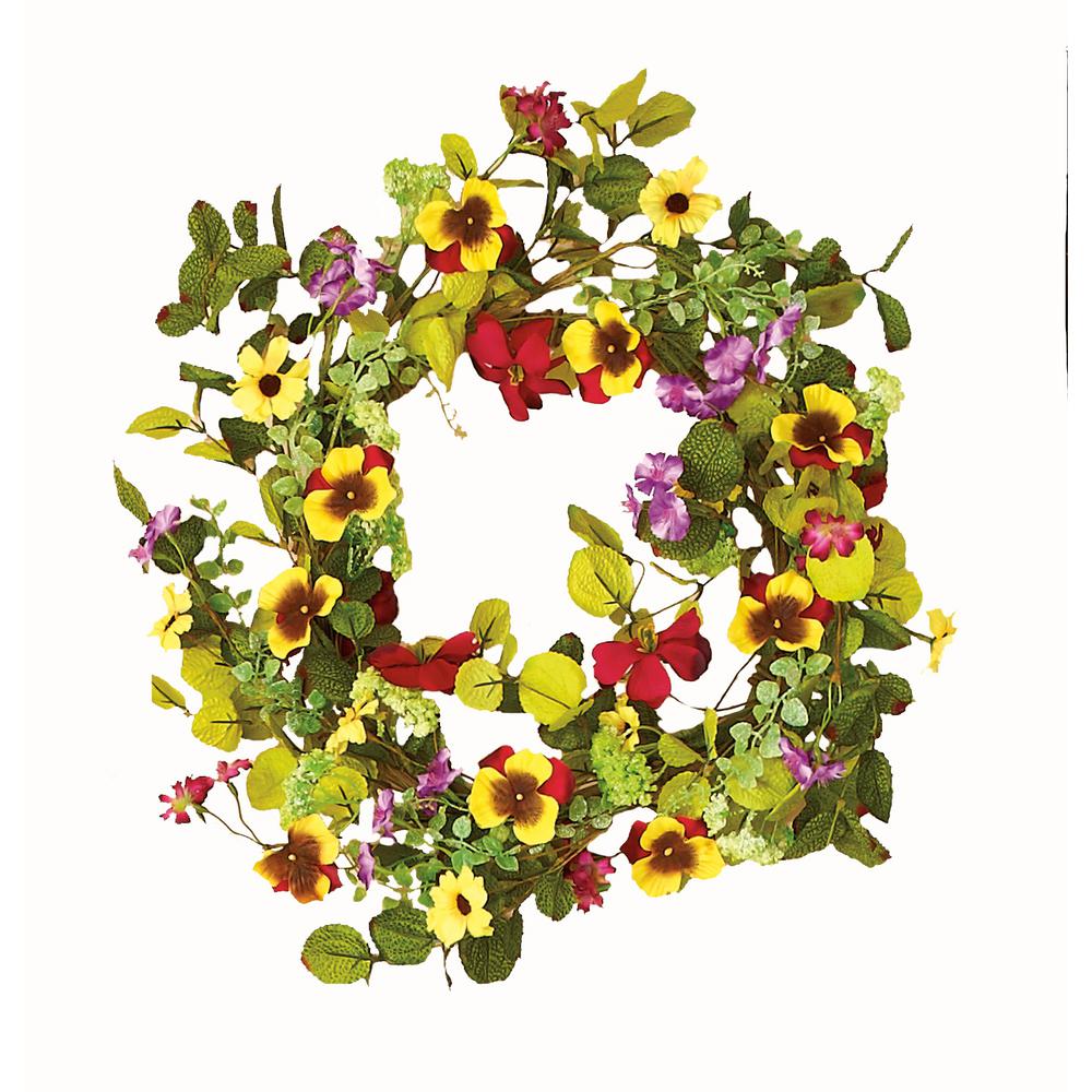 Worth Imports 22 In Mxd Multi Color Wreath With Pansy