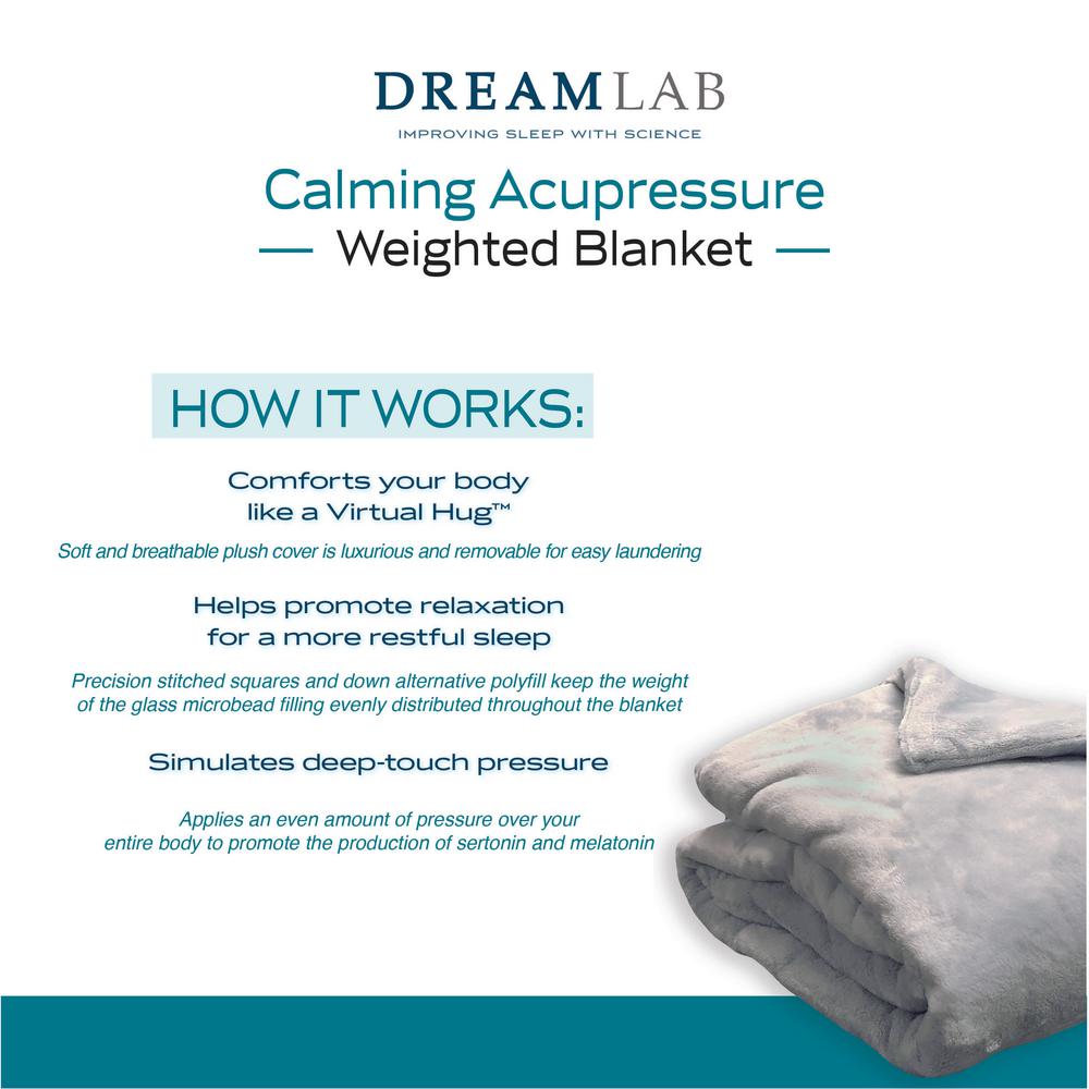Weighted Acupressure Plush Grey Blanket With Removable Cover