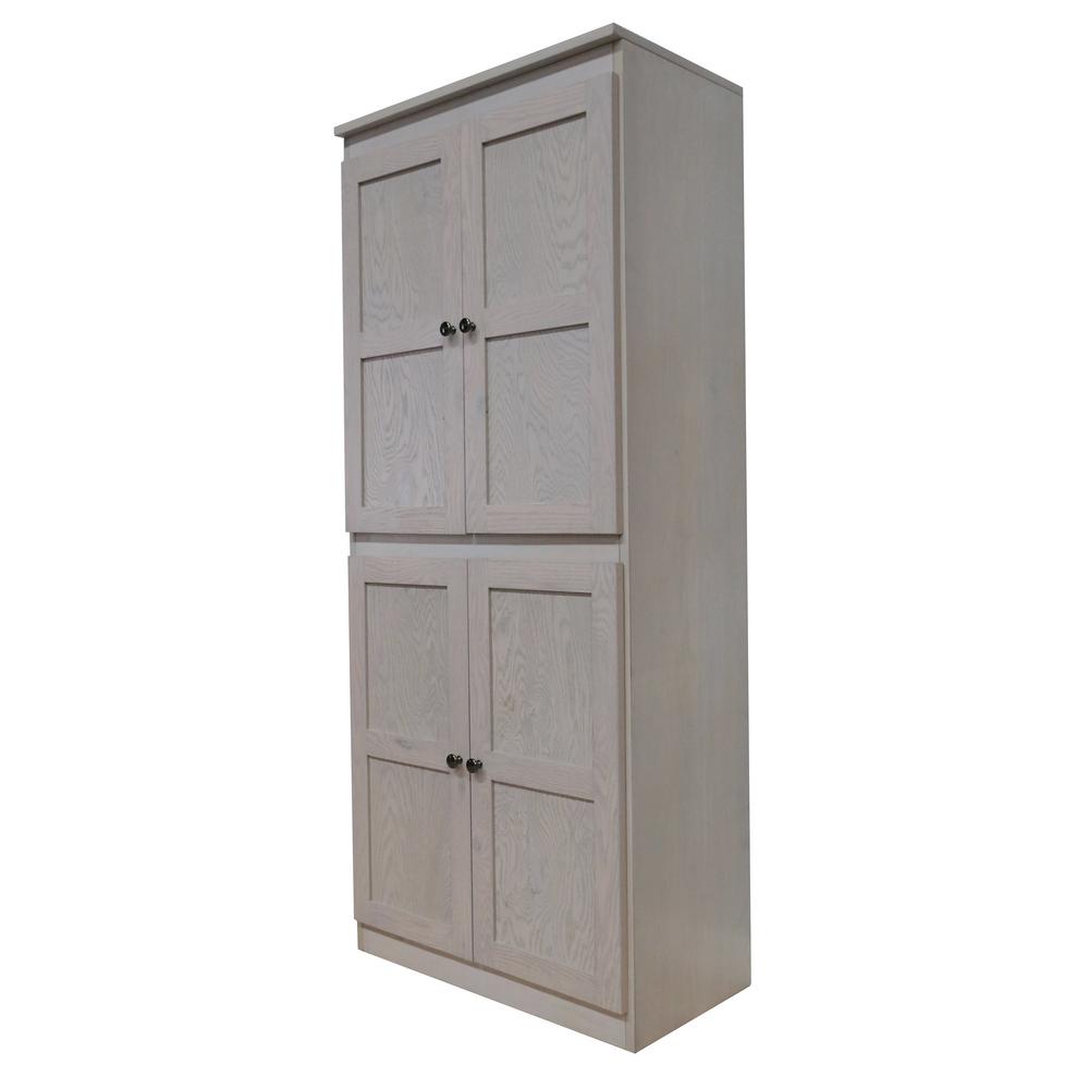 Concepts In Wood Wood Storage Cabinet 72 Inch With 5 Shelves Coastal White Finish Sc3072 Cw The Home Depot