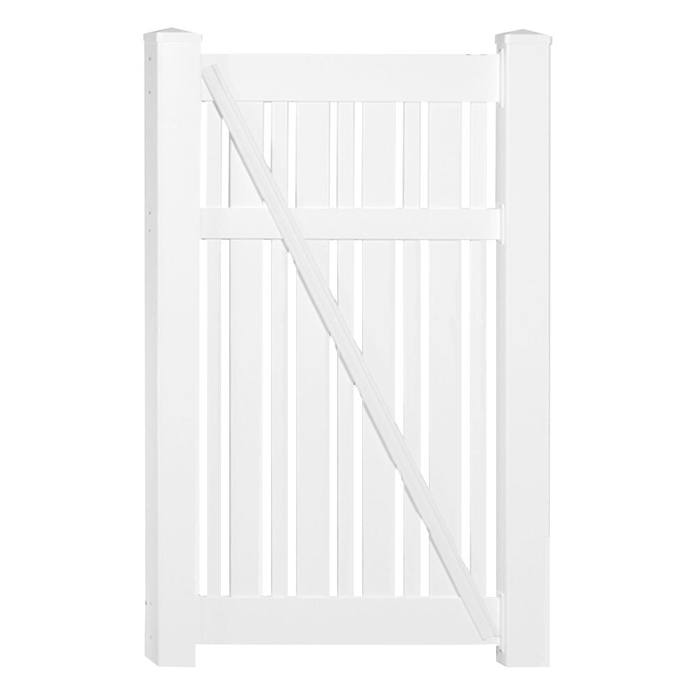 Weatherables Davenport 6 Ft H X 8 Ft W White Vinyl Semi Privacy Fence Panel Kit Pwsp Alt 6x8 The Home Depot