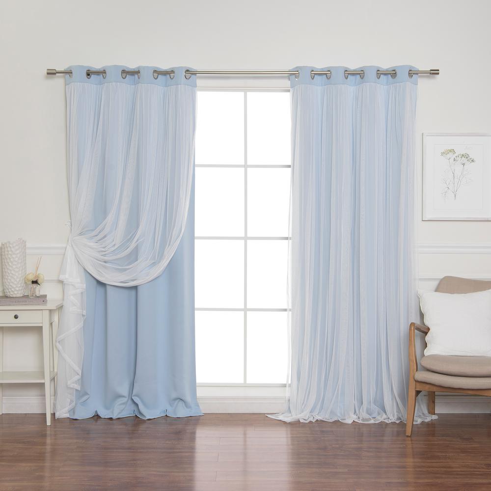 Best Home Fashion Sky Blue 96 In L Marry Me Lace Overlay Blackout Best Home Fashion Sky Blue 96 In L Marry Me Lace Overlay Blackout Curtain Panel