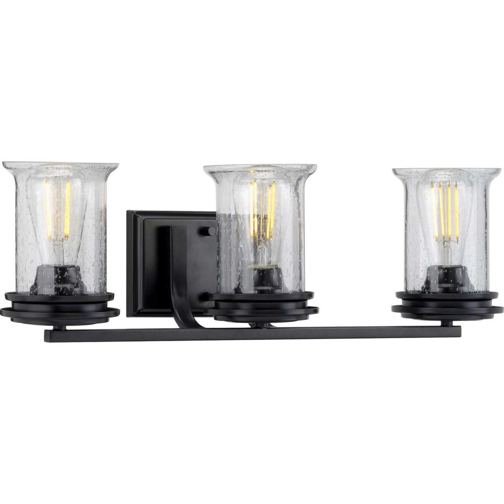 Progress Lighting Riley 3-Light Black Bath Light-P300278-031 - The Home ...