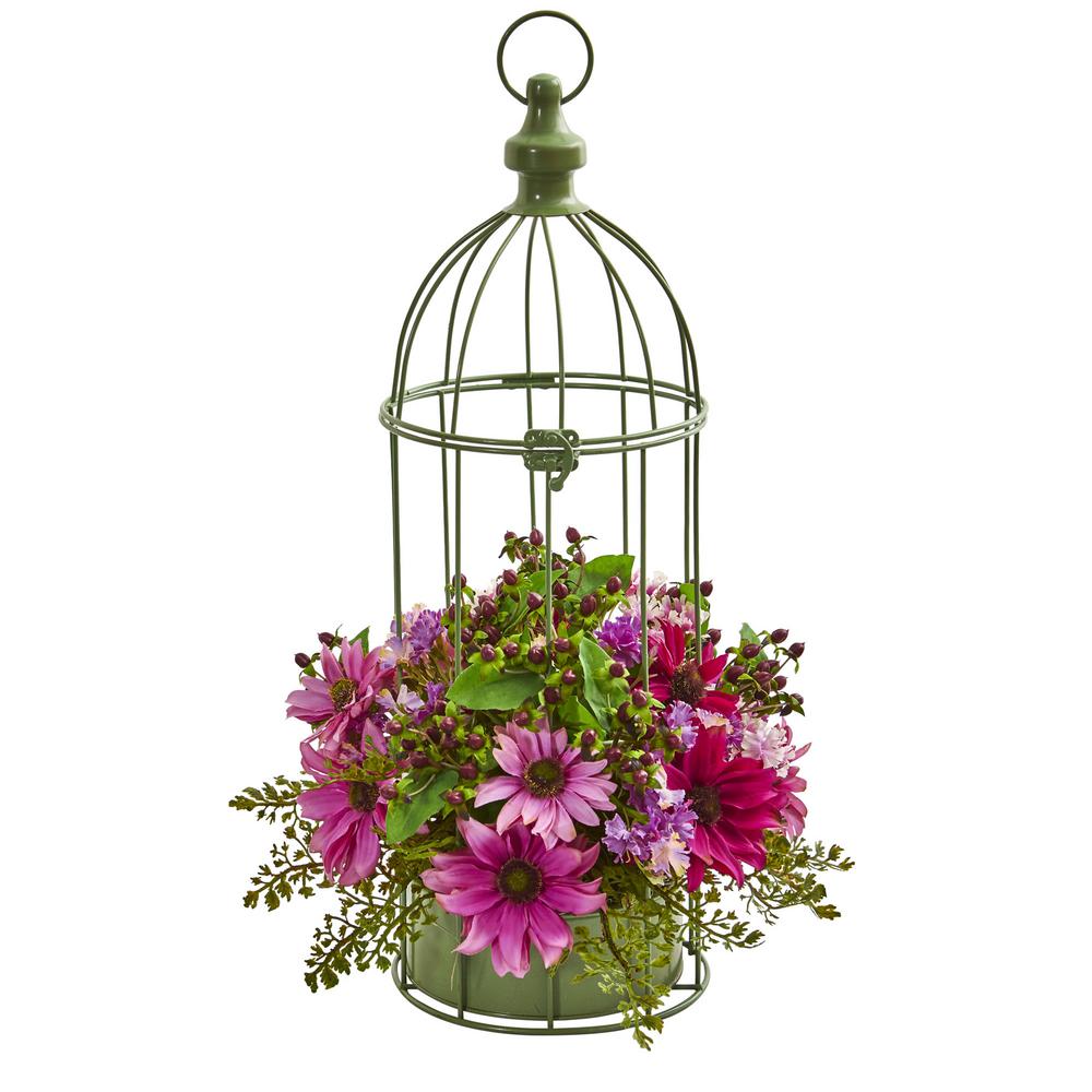 Nearly Natural Indoor Daisy Artificial Arrangement In Decorative