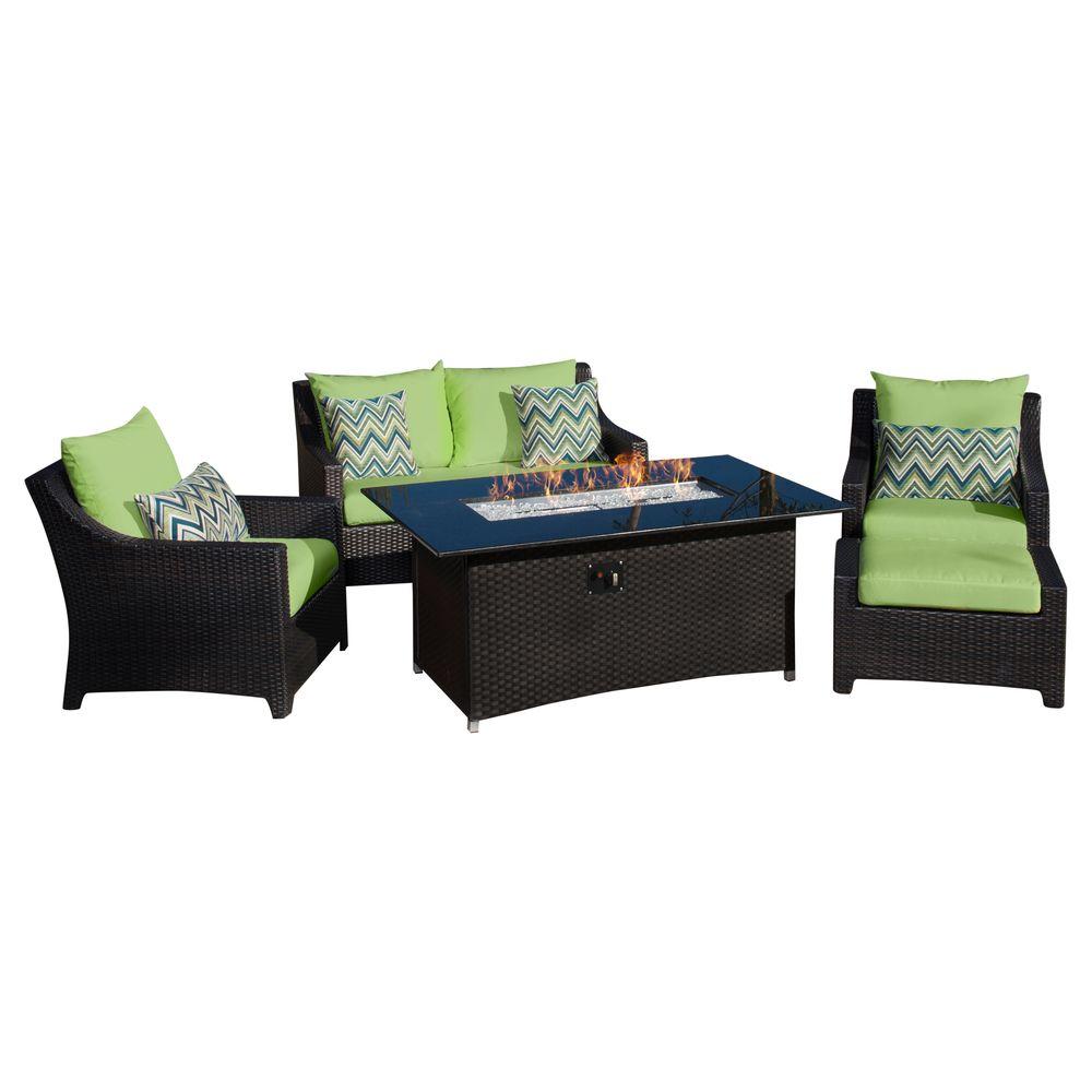 Rst Brands Deco 5 Piece Love And Club Patio Fire Pit Seating Set