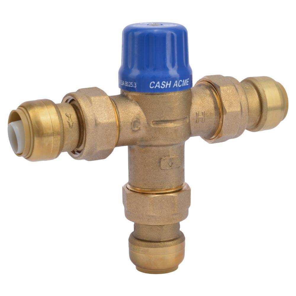 SharkBite 3/4 in. Brass Heat Guard 110-D Thermostatic Mixing Valve ...