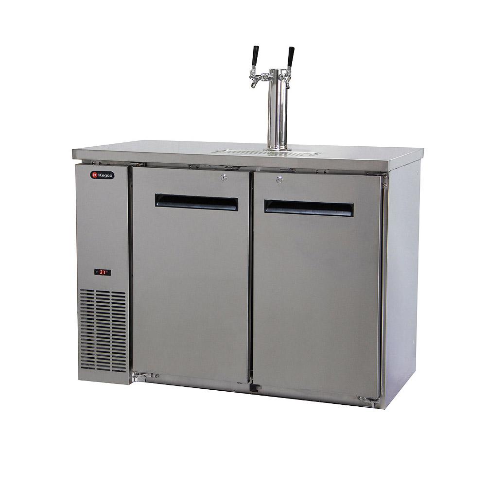 Kegco Commercial 2 Keg Beer Dispenser with Dual Faucet Tower