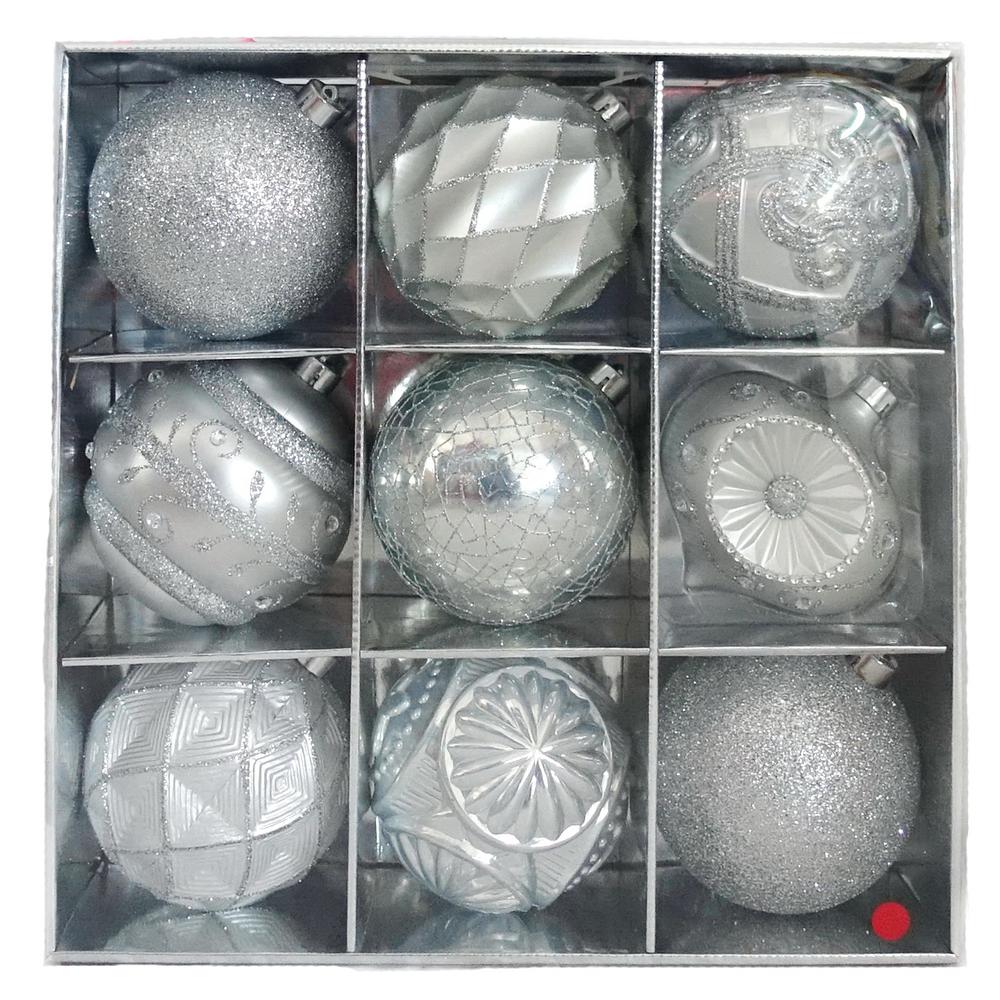 130 Mm Sliver Ornament Set 9 Count 130 Mm Sliver Ornament Set 9 Count