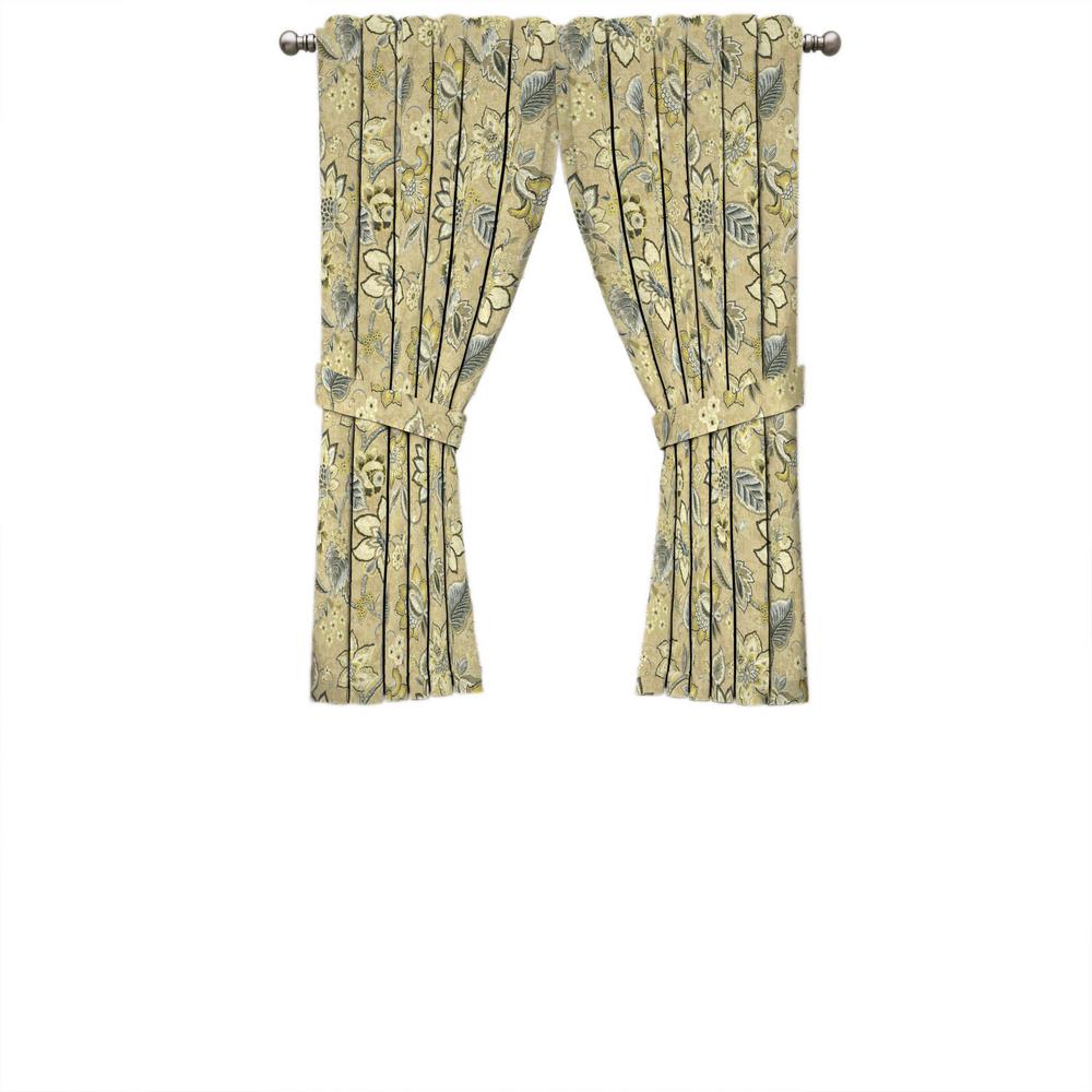 Waverly Brighton Blossom 52 in. W x 63 in. L Cotton Window Curtain in