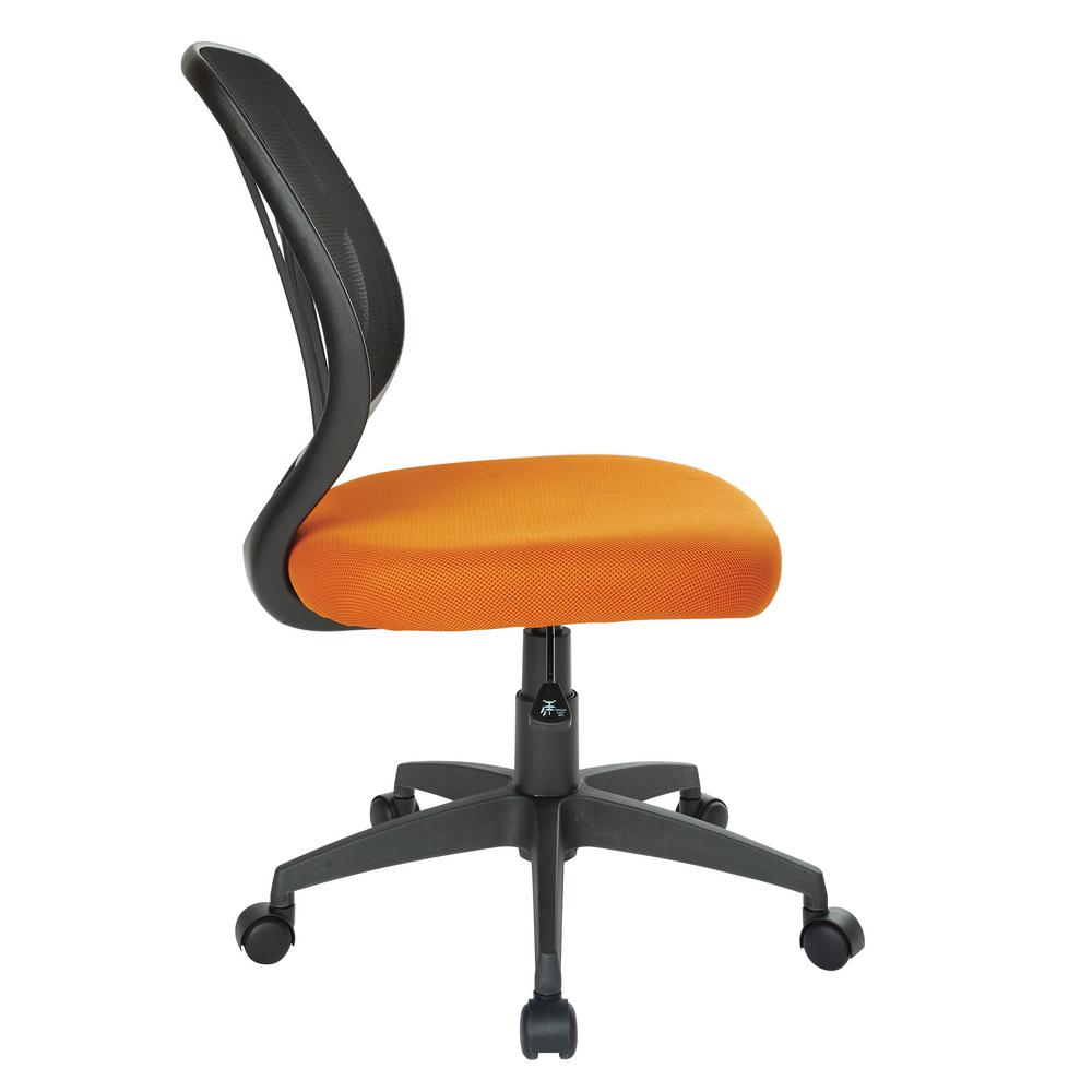 Office Star Products Orange Mesh Screen Back Armless Task Chair