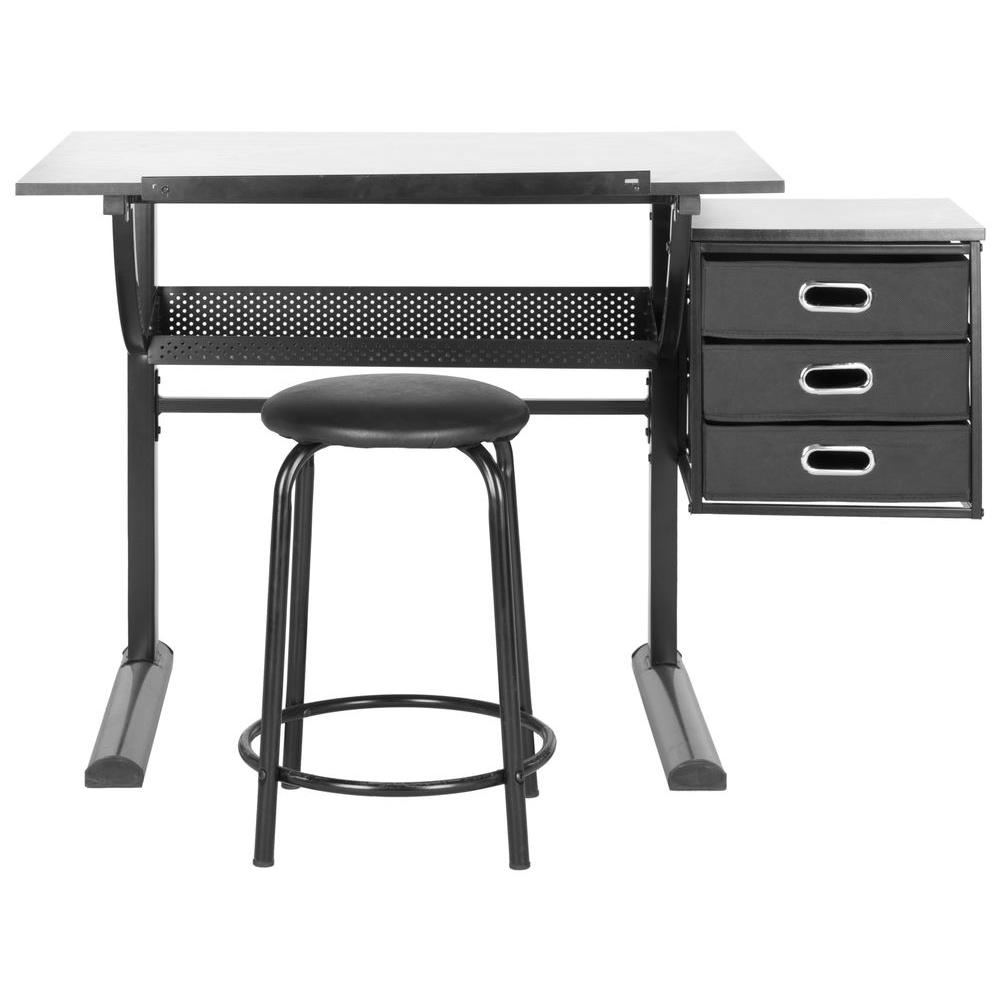 Safavieh Harvard Black And White Desk Fox2218a The Home Depot Safavieh Harvard Black And White Desk
