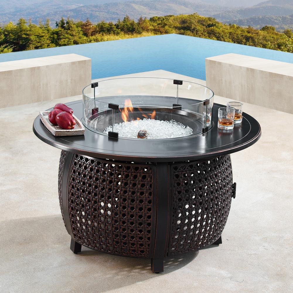 Removable Cover Fire Pit Tables Patio Tables The Home Depot