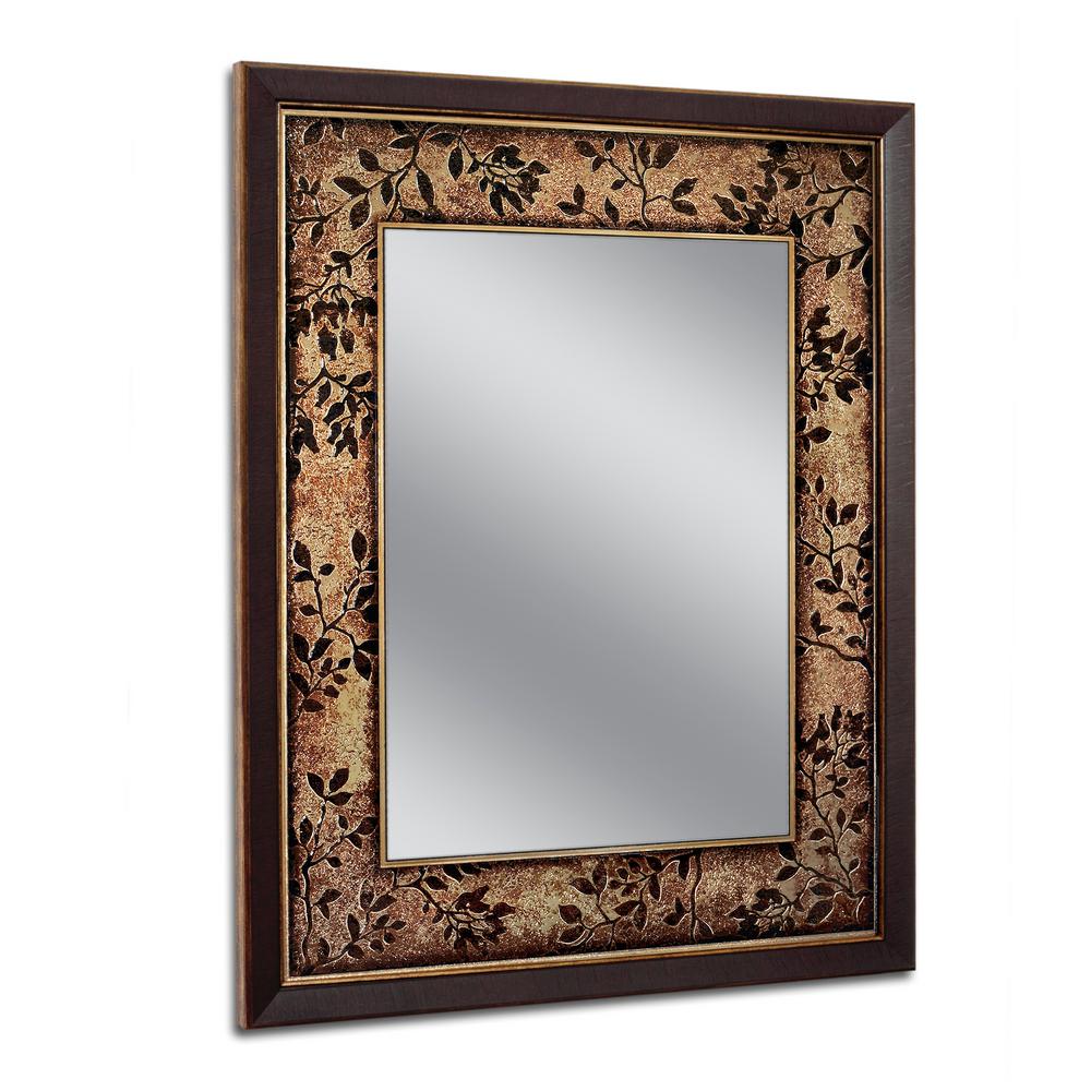 Deco Mirror 30 in. L x 24 in. W Earthtone CopperBronze Mosaic Tile