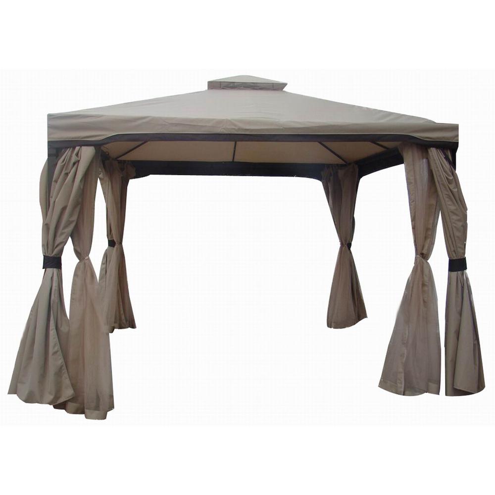 Noble House Skyline 10 ft. x 10 ft. Nutmeg Gazebo333 The Home Depot