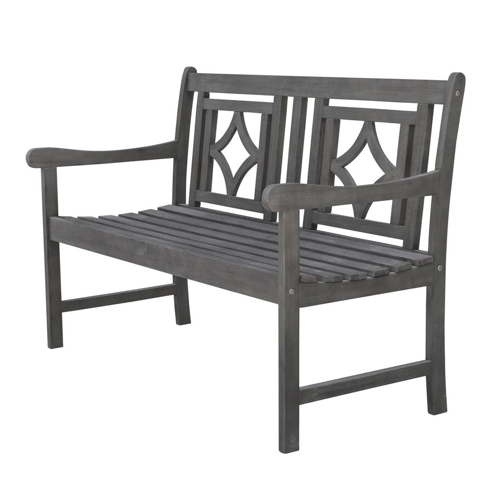 Patio Seating Vifah V1399 Backless 2 Seat Bench Patio Lawn Garden