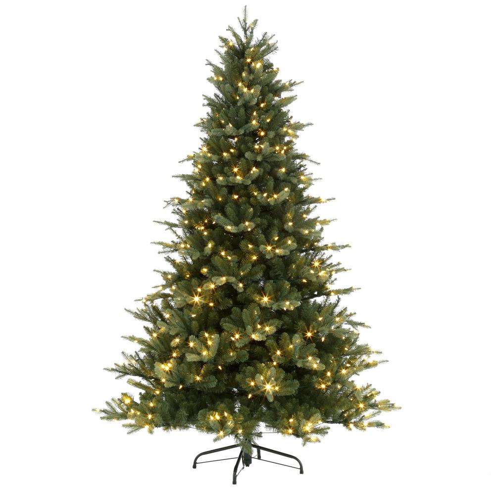 7.5 ft. Blue Noble Spruce Artificial Christmas Tree with 600 Clear LED