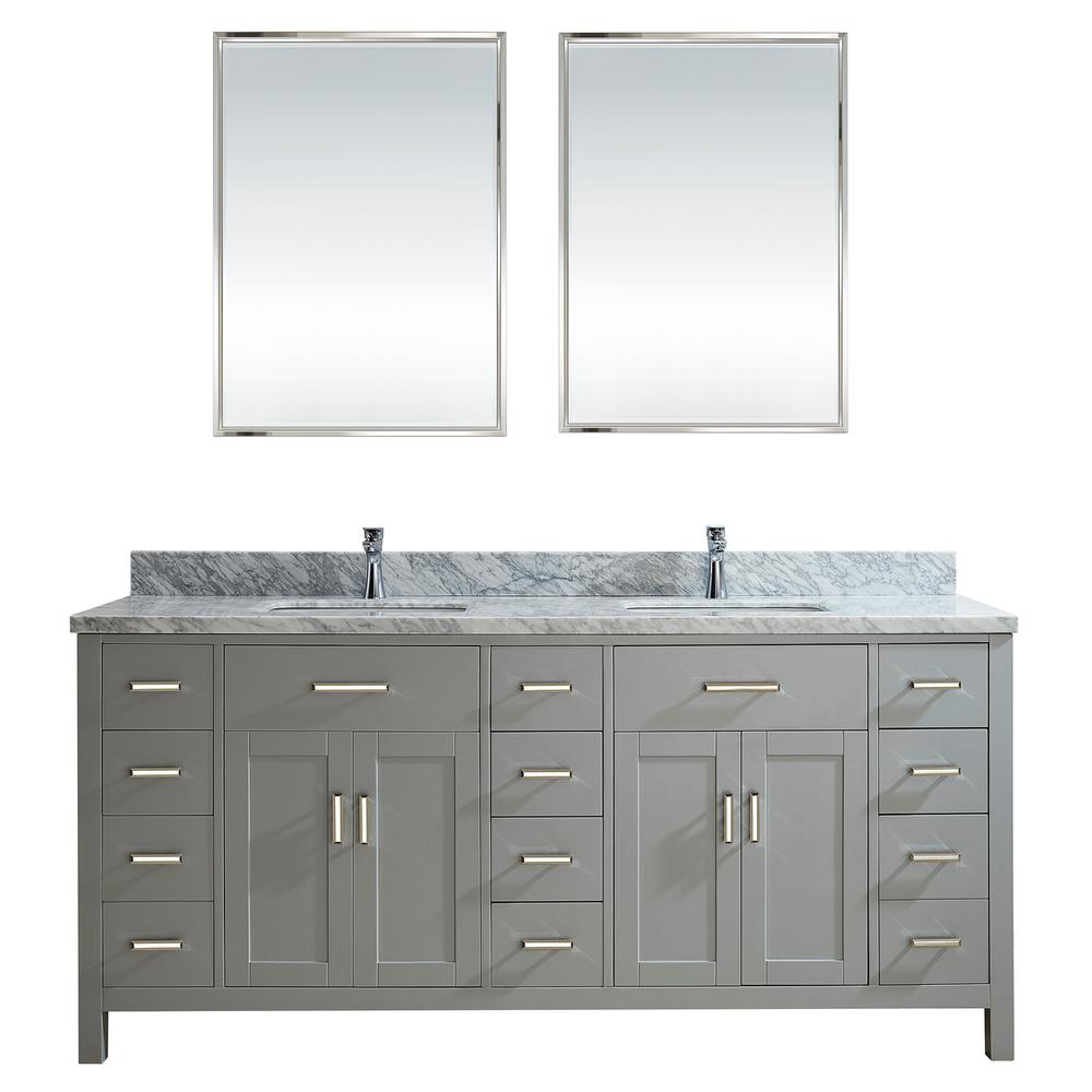 Studio Bathe Kalize II 75 in. W x 22 in. D Vanity in Oxford Gray with