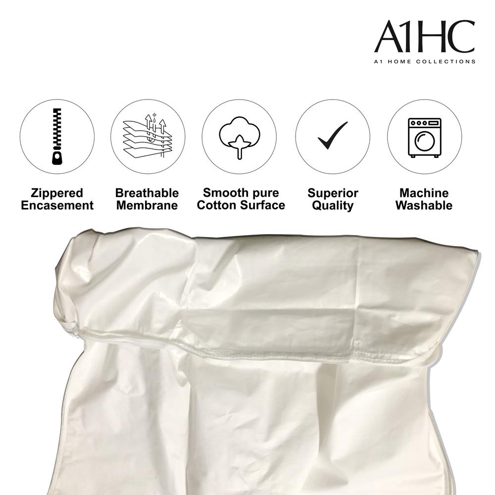 A1 Home Collections Gots Certified Cotton Zippered Organic Pillow