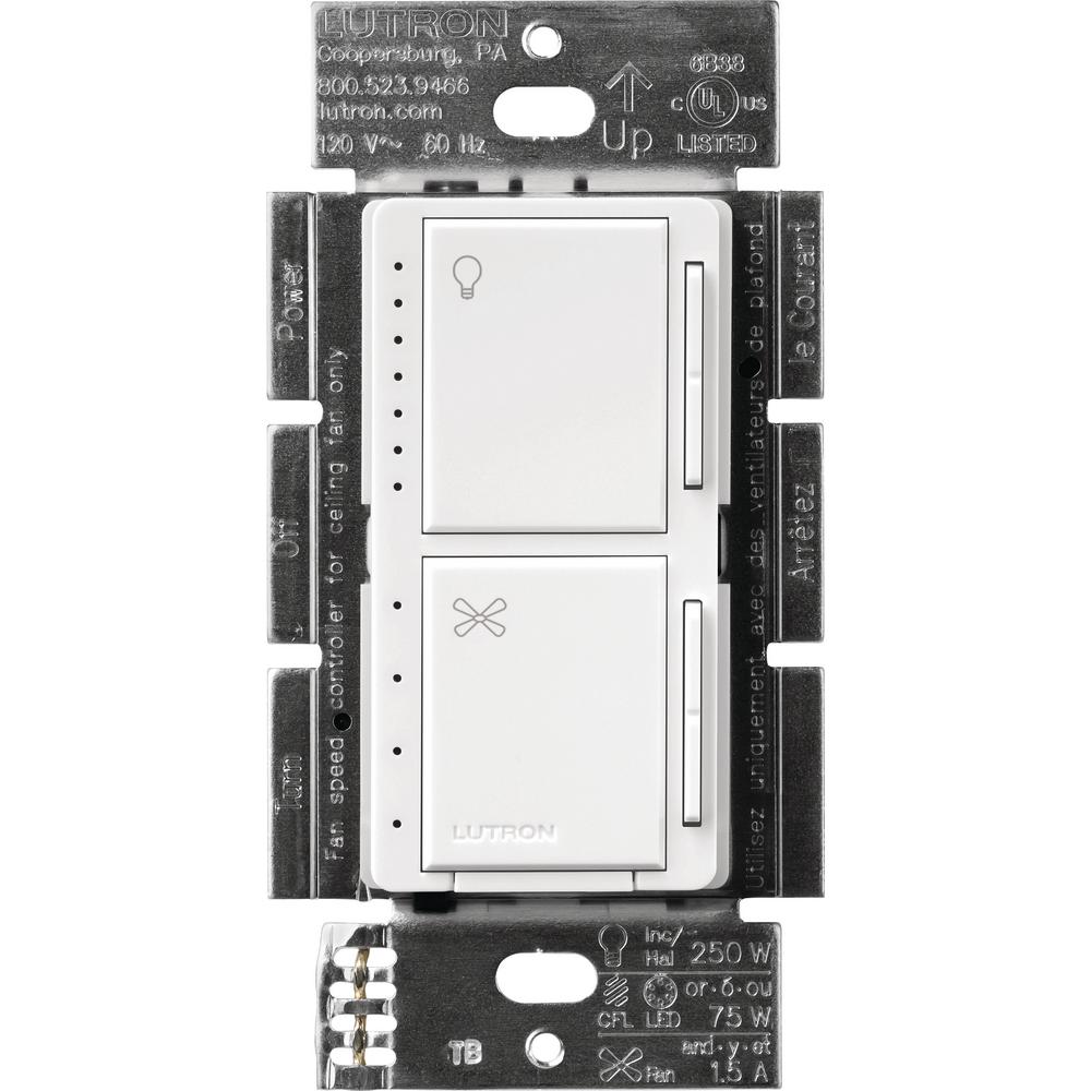 Lutron Maestro Fan Control And Light Dimmer For Dimmable Leds