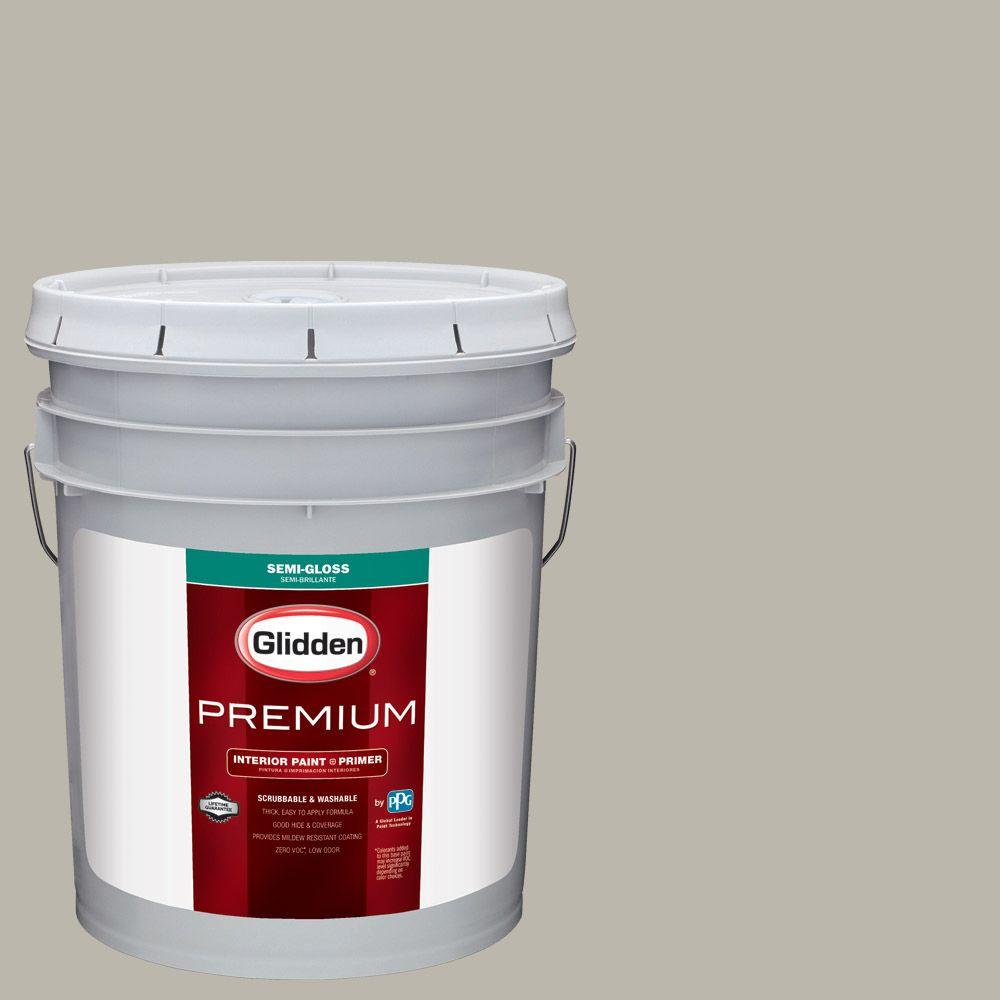 Glidden Premium 5 gal. HDGWN50 Pewter Grey SemiGloss Interior Paint