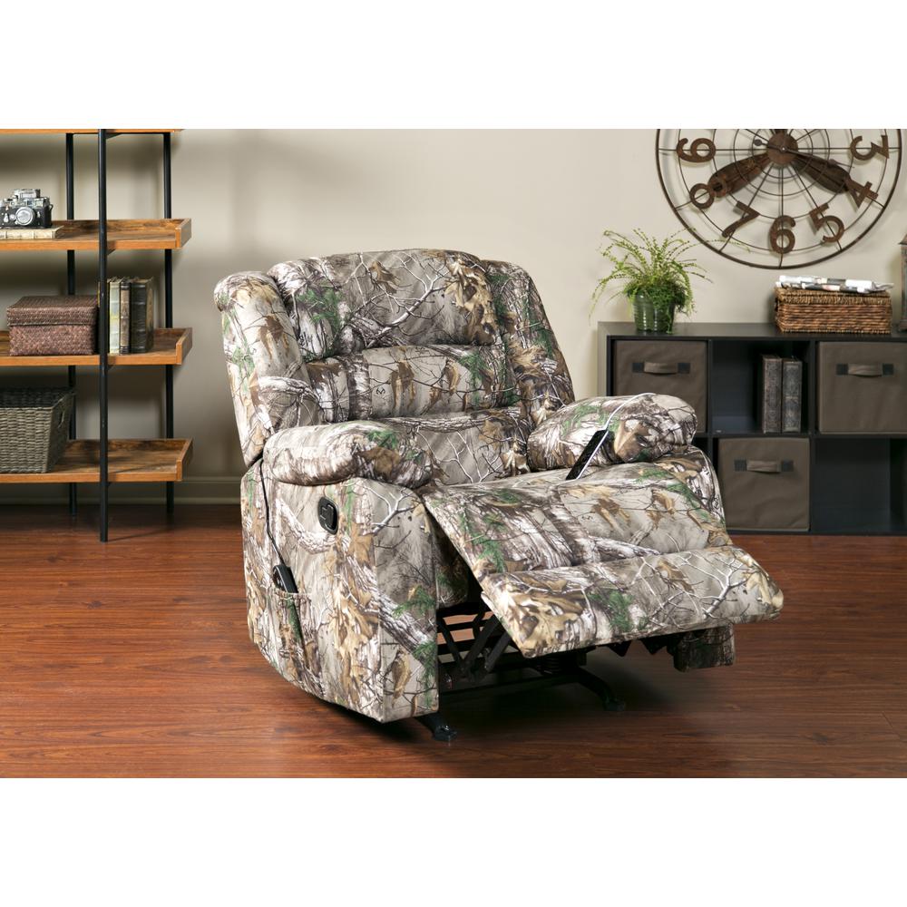 Relaxzen Longstreet Realtree Camo Microfiber Massage Rocker