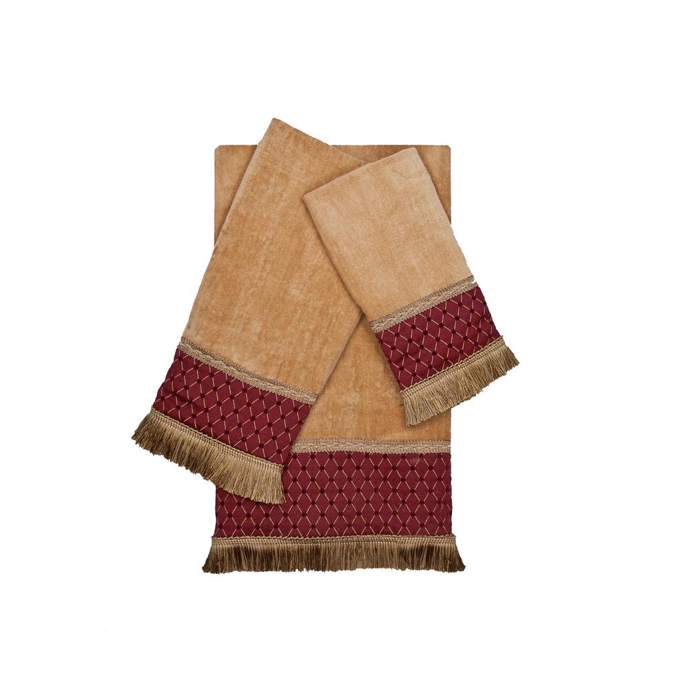 Austin Horn Collection Melrose Gold Decorative Embellished Towel Set (3Piece)SK005052 The