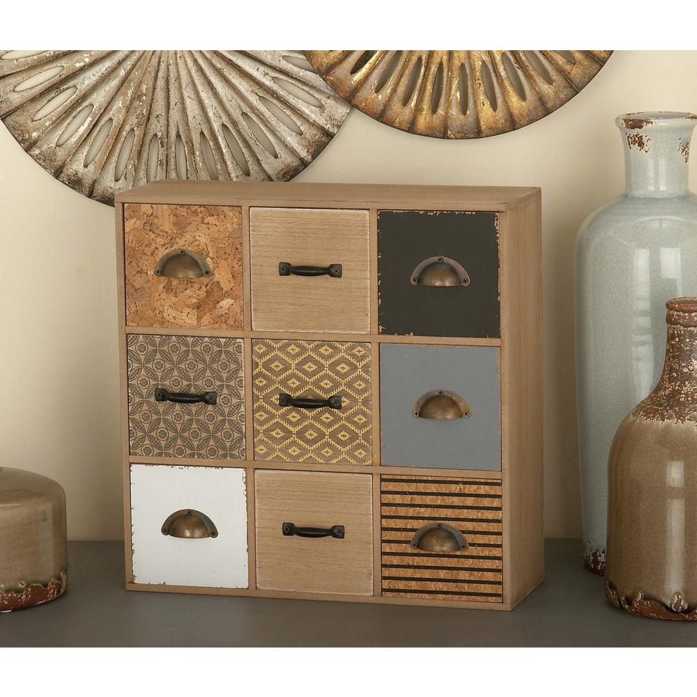 Litton Lane 13 In X 9 Drawer Wooden Jewelry Box 85258 The 9 Drawer Wooden Jewelry Box 85258 The Home Depot