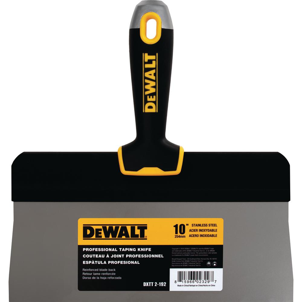 DEWALT 10 in. Stainless Steel Big Back Taping Knife with Soft Grip