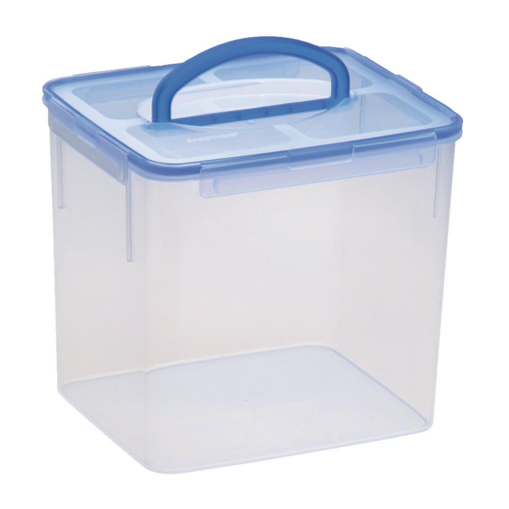plastic storage container with lid and handle