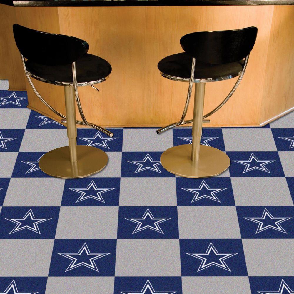 Fanmats Nfl Dallas Cowboys Navy Blue And Grey Nylon 18 In X 18