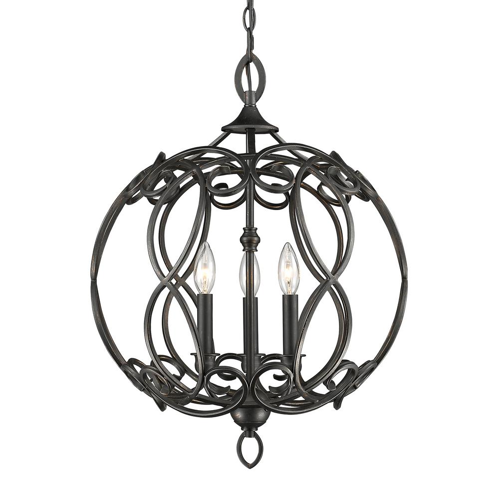 Thomas Lighting Harmony 3Light Aged Bronze PendantSL824662 The Home