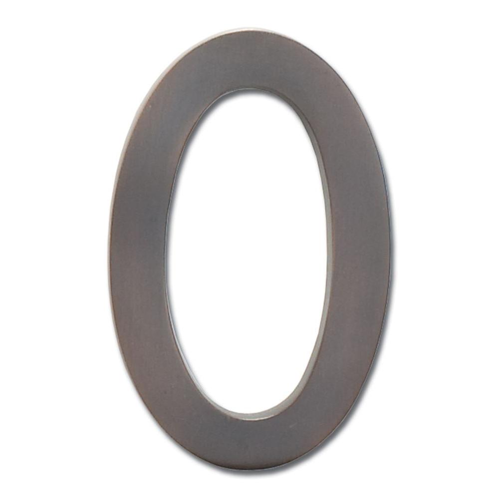 Architectural Mailboxes 4 in. Dark Aged Copper Floating House Number 0